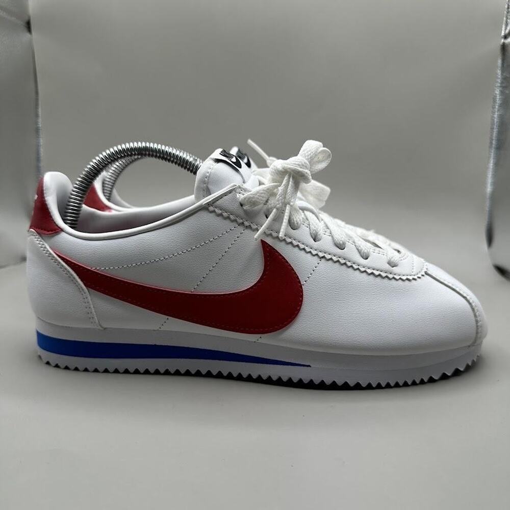 Nike Cortez Shoes Womens 9/Mens 7.5 White Red Blue Forrest Gump Running Sneakers